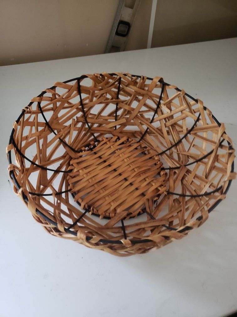 Wire Lined Wicker Basket