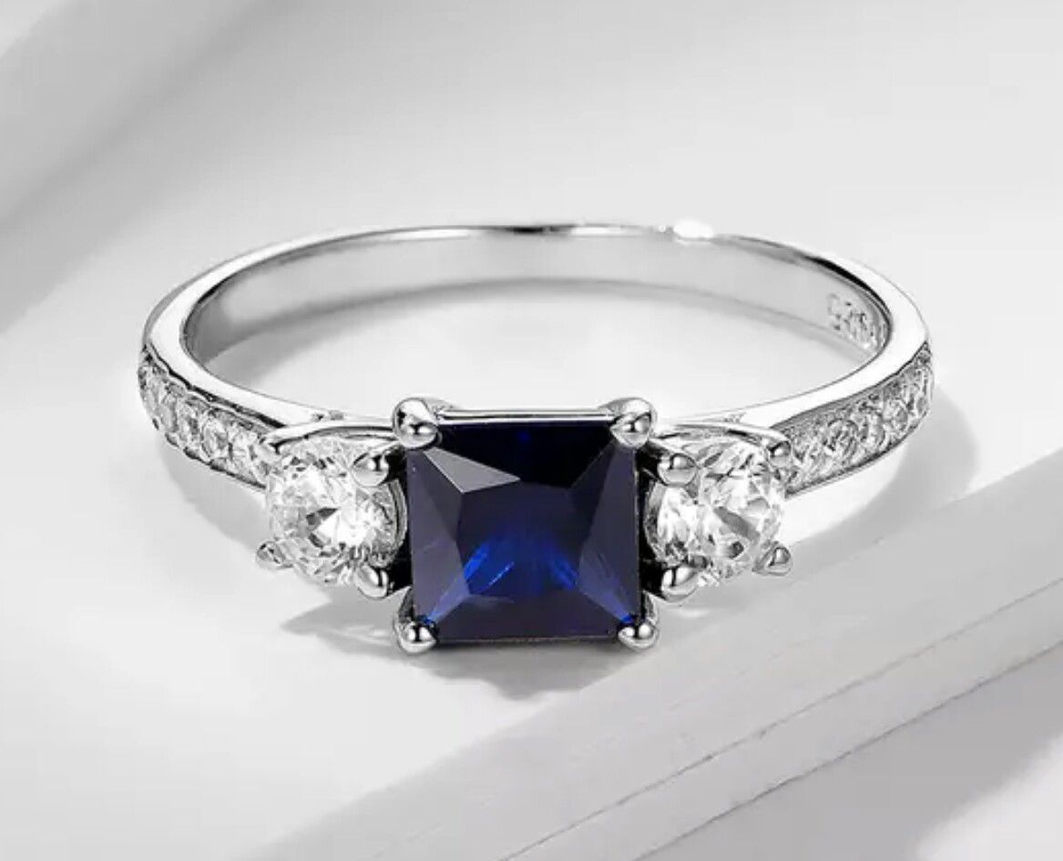 Sapphire Gemstone Solid 925 Sterling Ring