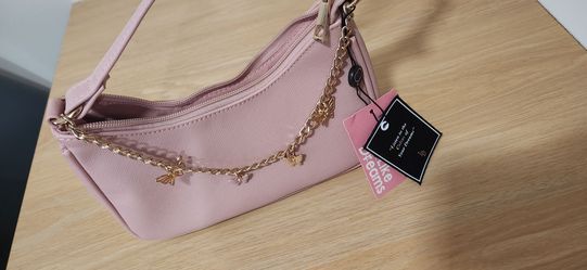 Pink Shoulder Bag with Charms