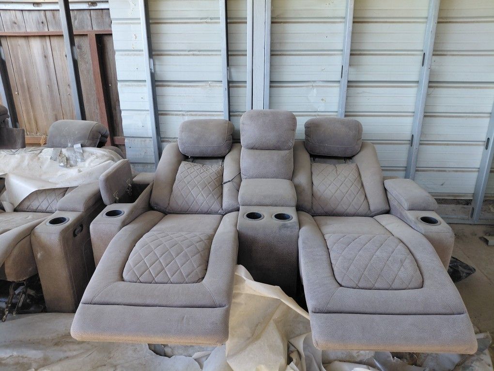 Electric Reclining Theater Couch & Loveseat