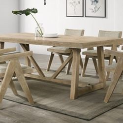 Brand New Oak 7pc Formal Dining Table Set 
