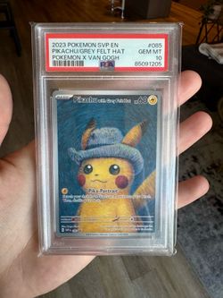 Pokemon x Van Gogh #085 Pikachu With Grey Felt Hat PSA1O