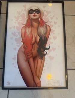 Harley Quinn Suicide Squad Framed Poster Signed by Nathan Szerdy