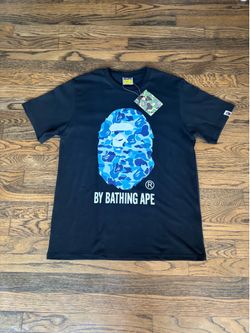 A Bathing Ape BAPE Blue and Black Camo Graphic Tee shirt