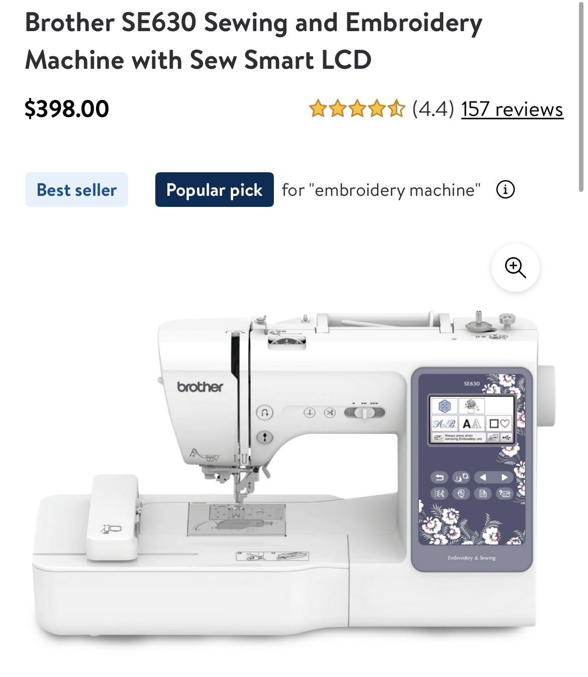 BROTHER SE630 Sewing/Embroidery Machine