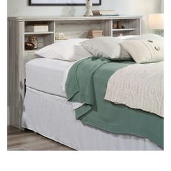 Queen/full Bookcase Headboard Antique/rustic Finish (Plank) 