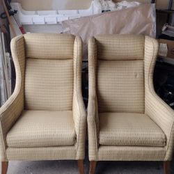 Thomasville Classic High Back Arm Chairs 