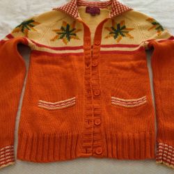 Oxygen Button Up Lapel Neck Cardigan Sweater  Youth Size M