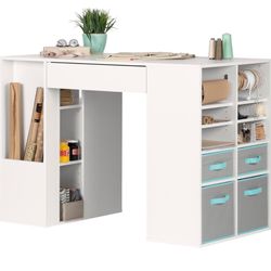 South Shore Crea Counter-Height Craft Table with Scratchproof 