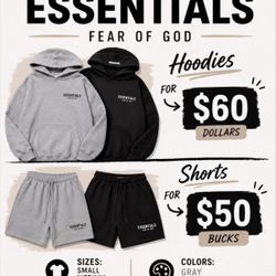 Essentials Shorts And Hoodies Originals New With Tags 