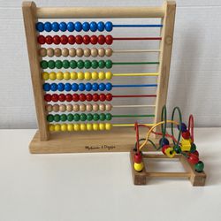 Melissa and Doug Wooden Math Abacus & Small Wood Bead Maze | Montessori