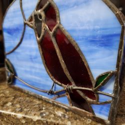 Vintage stained glass napkin or letter holder