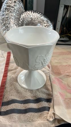 Milk glass compote bowl