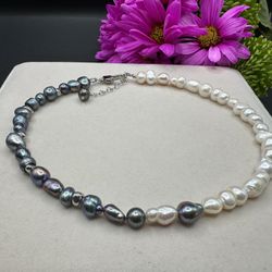 “15-17 Combined real chunky pearl choker 