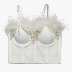 WHITE FEATHER PEARL TOP