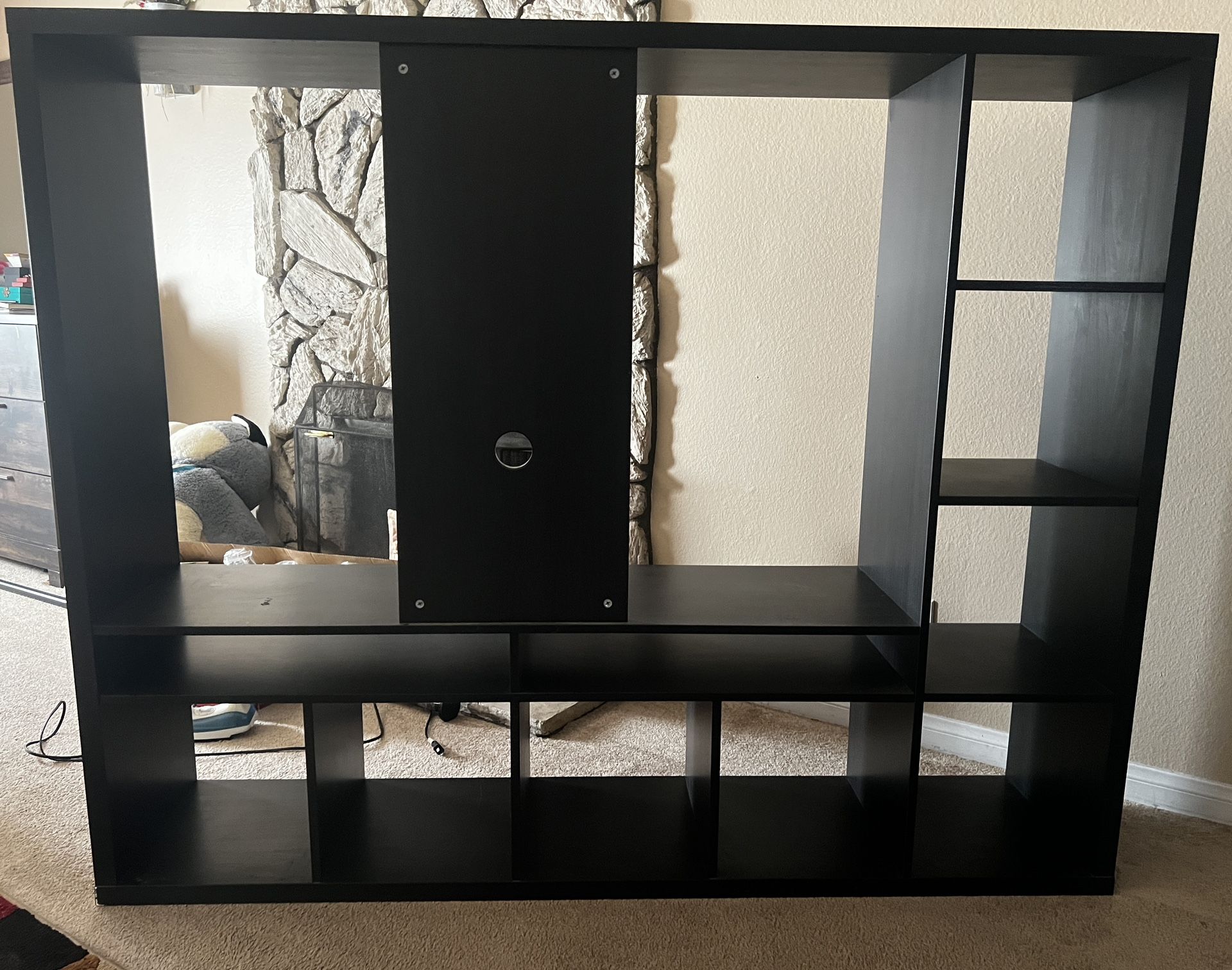 LAPPLAND TV Storage unit, Black-brown, Length 72”Width 15 3/8“ Height 3 Feet