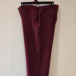 INVESTMENTS LADIES MAROON DRESS PANTS W/ SIDE ZIPPER SZ 8R