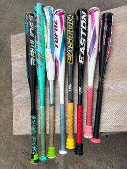Lot of 6 Baseball Bats Easton Rawlings Franklin
