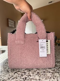 Loume Tote Fuzzy Bag- Rose Pink
