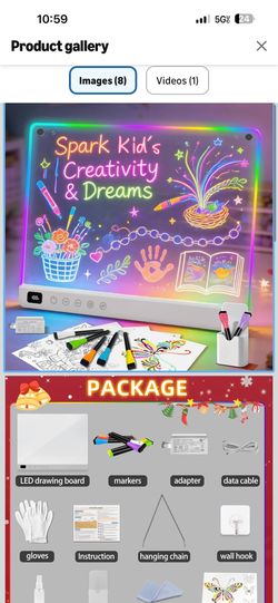 Led Drawing Board with 13 Light Effects, 16" Rechargeable Glow Doodle LED Note Board with Colors, Neon Light Up Drawing Tablet Gifts for Kids for East