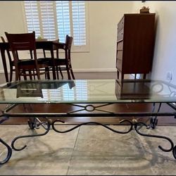Beautiful Metal and Beveled Glass Coffee Table”