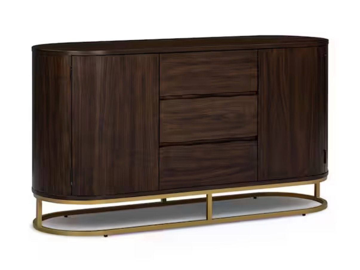 Sideboard NEW In Box - Teamson Home Seneca Contemporary Modern Walnut Oak - Retails $1,114