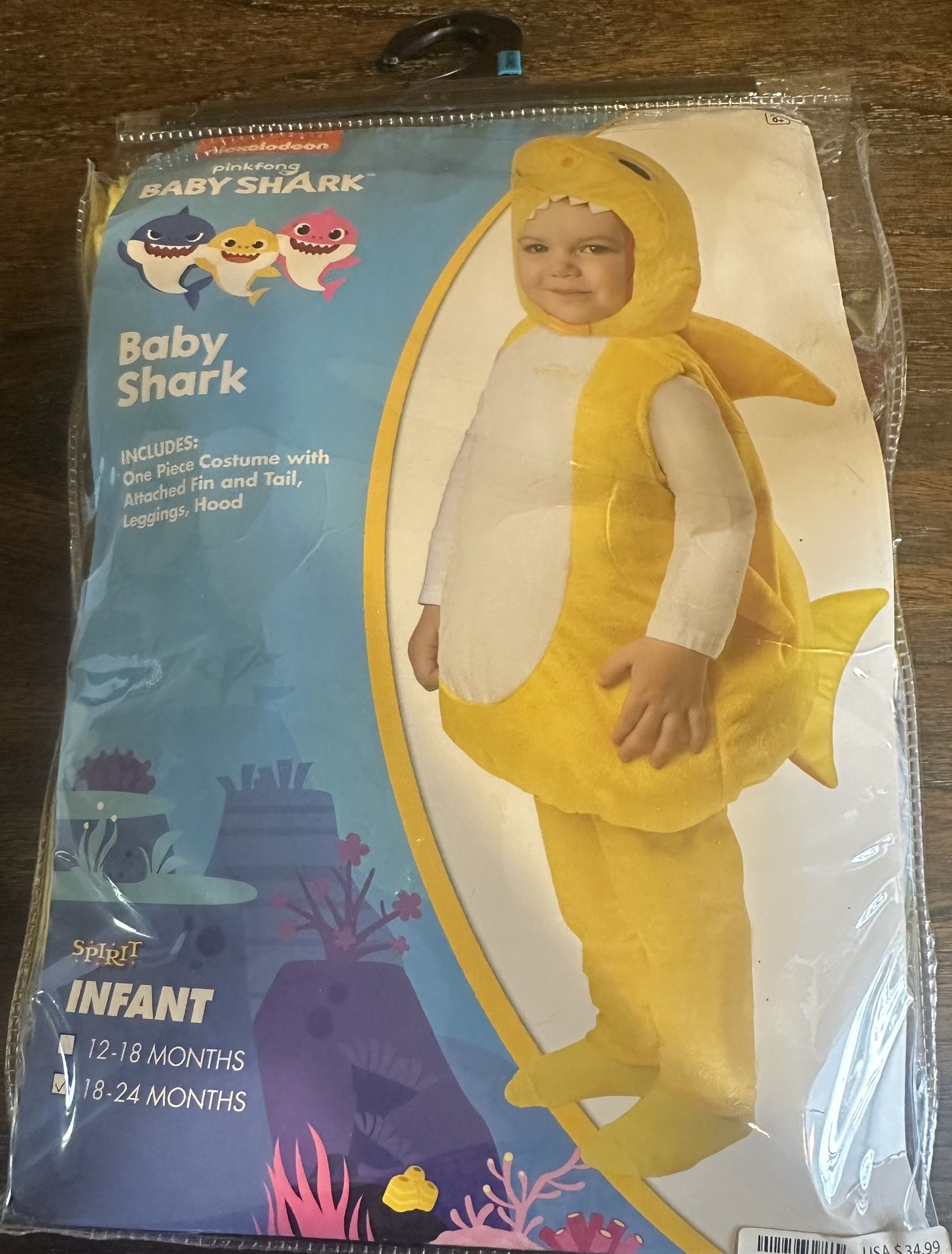 Baby Shark Costume 18-24 Mon