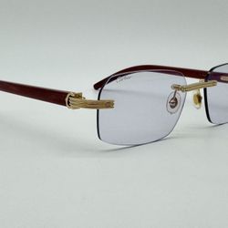 PREMIERE C DE CARTIER BURGUNDY WOOD SUNGLASSES CT0286O NEW 100% GENUINE ~$3575