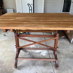 Antique Drafting Desk - Adjustable 