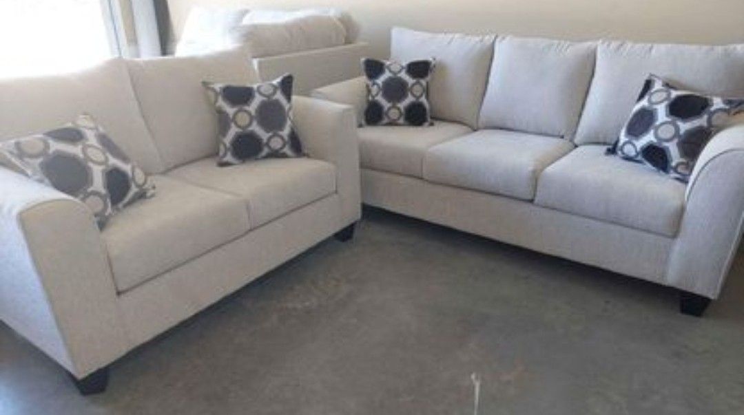 Brand New Artisanal Oat Beige Sofa/ Loveseat Sets 