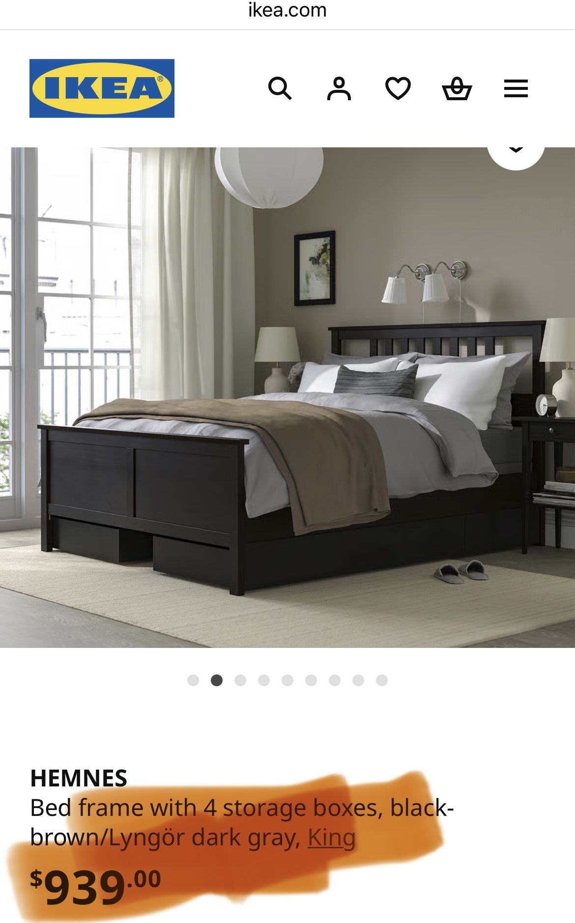 π IKEA HEMNES King Storage Bed + Box Springs β Excellent Condition, $550 OBO!