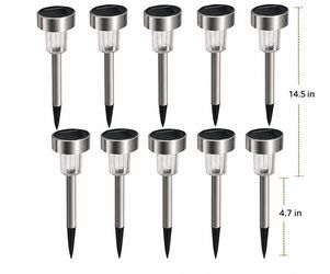 Solar Lights Outdoor, 12Pack Stainless Steel Outdoor Solar Lights - Waterproof, LED Landscape Lighting Solar Powered Outdoor Lights Solar Garden Light