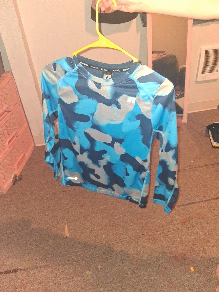 Russell Blue Black Gray Shirt