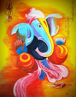 Ganesha acrylic painting on canvas