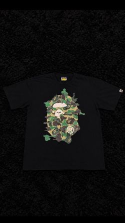 BAPE ABC Camo Ape Head Tee 'Black/Green'