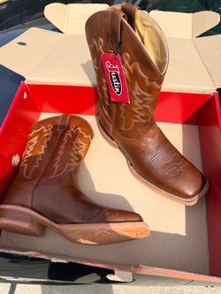 Justin Cowboy Boots Brown Leather Western size 11.5 men’s