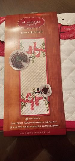 Brand New St.Nicholas Square Table Runner Reversible