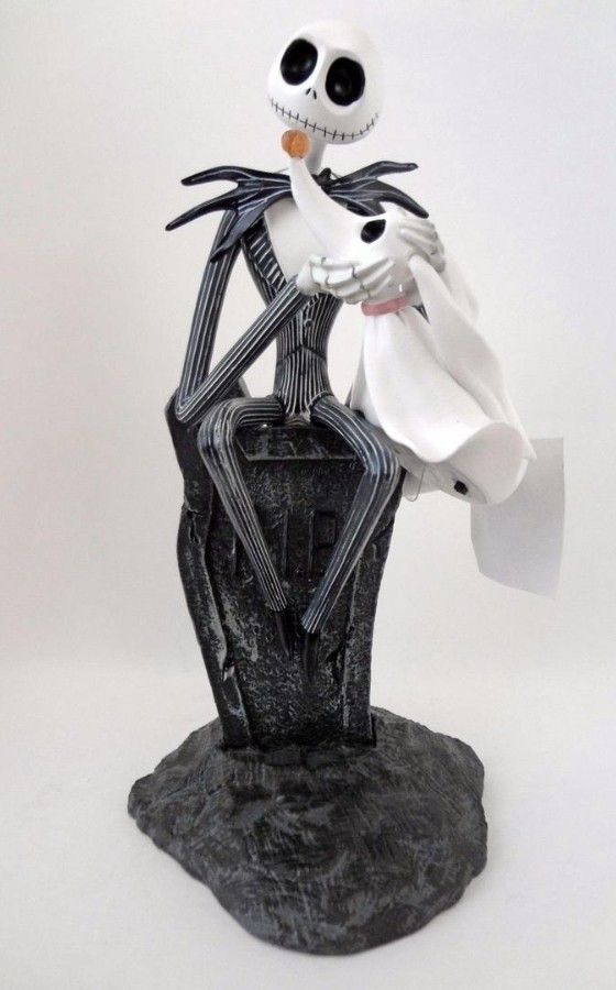 Disney Jack Skellington Zero On Tombstone Light Up Figurine