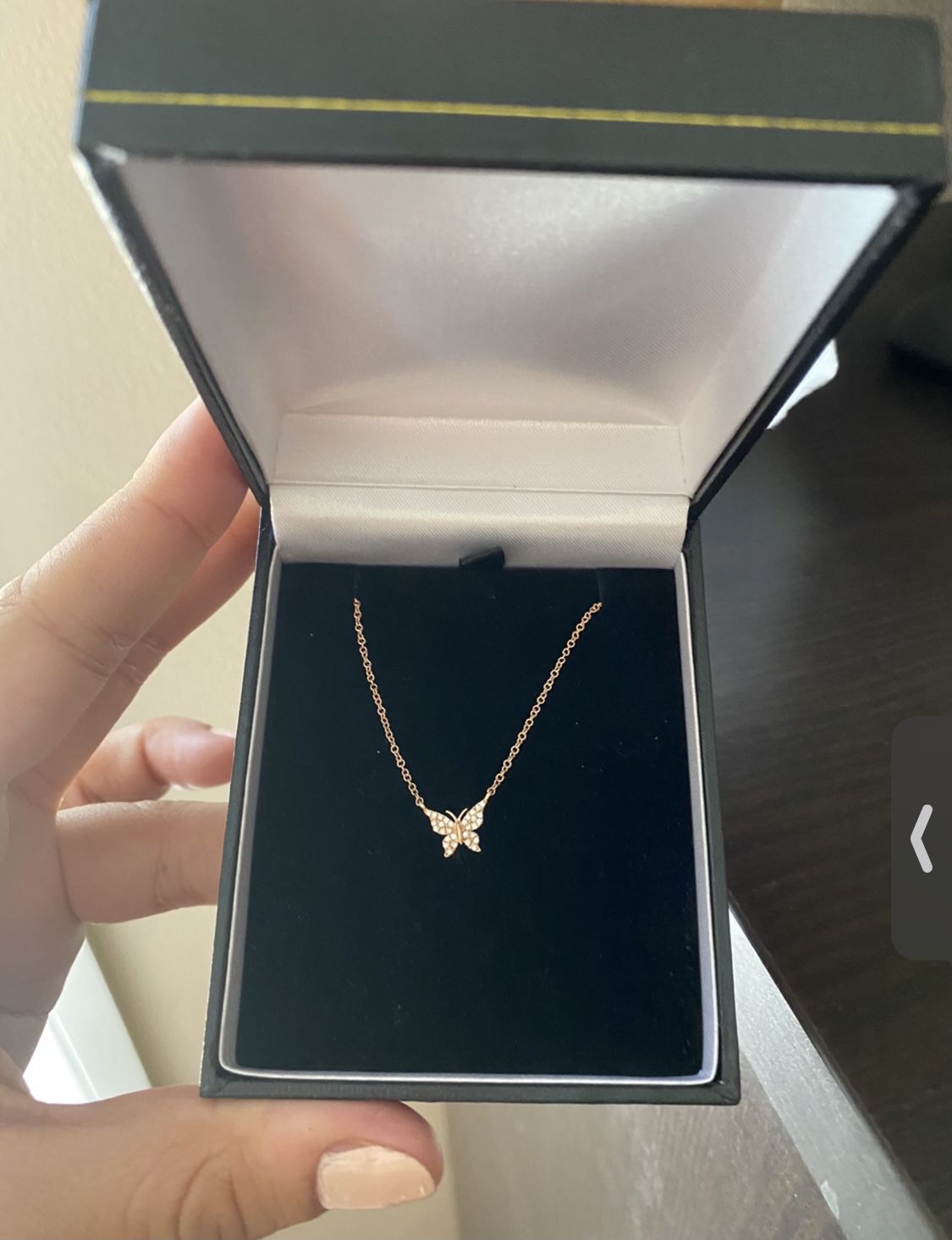 14k Rose gold Diamond Necklace 