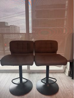 MOVING SALE: Set of 2 Gray Swivel Bar Stools – Need Gone ASAP