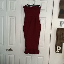 PLT Wine Bandage MIDI Dress