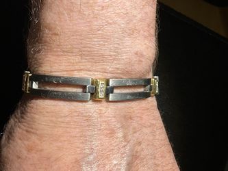 18k Gold And Diamond Titanium Bracelet
