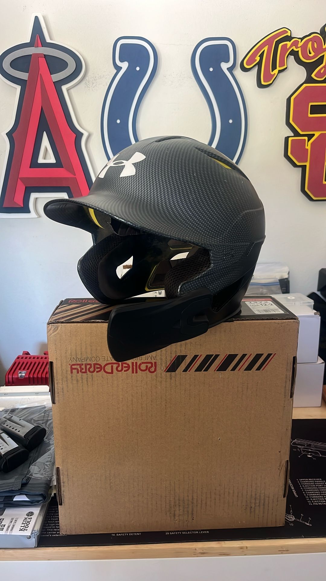 Under Armour Senior Converge Shadow Matte Batting Helmet W/ Adjustable Jaw Guard