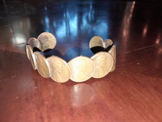 Unique Vintage Copper Penny Cuff  Bracelet