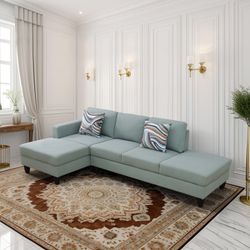 Cheap New Plae Green Calico Sofa Set