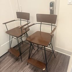 Pair of Crate & Barrel Elston Swivel Counter Stools - $150 OBO