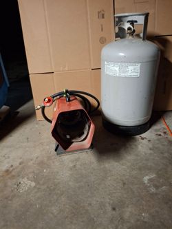 Heat force propane garage heater.