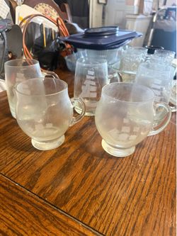 Vintage Glass Beer Mugs