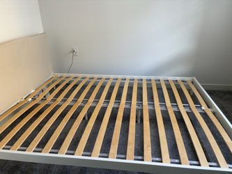 IKEA Queen  Bed Frame with Wood Slats