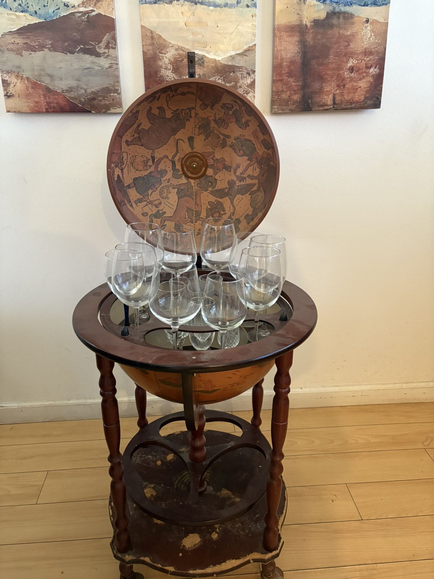 Vintage Globe Wine Storage